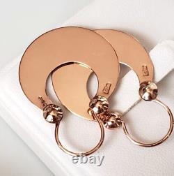 Boucles d'oreilles soviétiques vintage originales de l'URSS ''Sudarushki'' en or rose massif 583 14K 1968