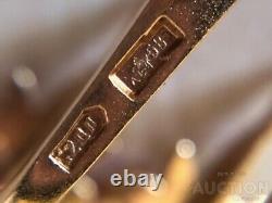 Boucles d'oreilles vintage Or 585 14K Bijoux en rubis pour femmes URSS russe soviétique Rare Ancien 20
