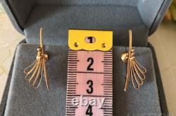 Boucles d'oreilles vintage en or 583 14K, bijoux pour femmes, vis soviétiques russes rares anciennes