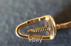 Boucles d'oreilles vintage en or 583 14K, bijoux pour femmes, vis soviétiques russes rares anciennes