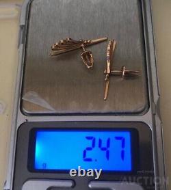 Boucles d'oreilles vintage en or 583 14K, bijoux pour femmes, vis soviétiques russes rares anciennes