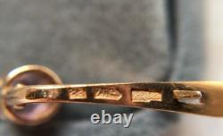 Boucles d'oreilles vintage or 583 saphir bijoux 14K femmes URSS russe soviétique rare