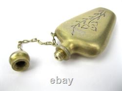 Bouteille Vintage en Argent 875 pour Parfum Plaqué Or Union Soviétique Russe URSS