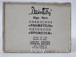 Bouteille de parfum en verre soviétique URSS Russe DZINTARS Prometejs (Prométhée) RARE