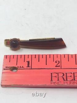 Boutons de manchette carrés en véritable ambre baltique de l'URSS soviétique russe et ensemble de pince à cravate Russie