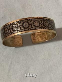 Bracelet manchette en argent 875 niello Jeux Olympiques de Moscou 1980 URSS russe soviétique