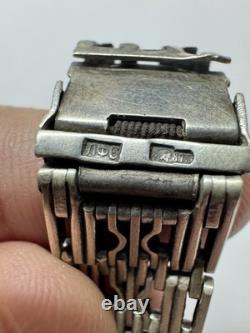 Bracelet rare en argent soviétique 875 pour montre, poignet 17 mm, luxe vintage russe