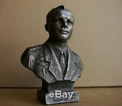 Buste Russe Soviétique Gagarine Espace Astronaute Statue En Métal Kosmos Rare