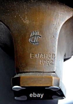 Buste en bronze impérial russe soviétique du roi royal Nicolas II Romanov, prix de guerre de la Première Guerre mondiale