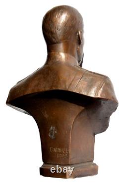 Buste en bronze impérial russe soviétique du roi royal Nicolas II Romanov, prix de guerre de la Première Guerre mondiale