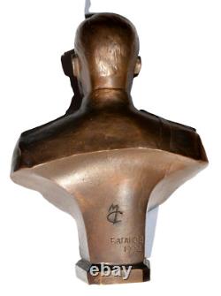 Buste en bronze impérial russe soviétique du roi royal Nicolas II Romanov, prix de guerre de la Première Guerre mondiale