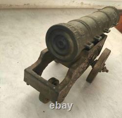 Canon antique en bronze du tsar russe avec roues de chariot soviétique de l'URSS - Grand, rare et vieux 20
