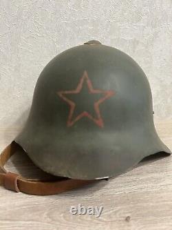 Casque 1936 en acier SSh 36 de la Seconde Guerre mondiale Original Militaire Soviétique de l'Armée Russe RKKA WW2