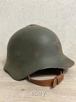 Casque 1936 en acier SSh 36 de la Seconde Guerre mondiale Original Militaire Soviétique de l'Armée Russe RKKA WW2