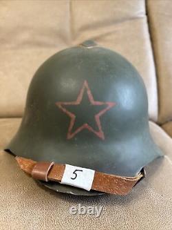 Casque 1936 en acier SSh 36 de la Seconde Guerre mondiale Original Militaire Soviétique de l'Armée Russe RKKA WW2