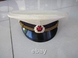 Casquette à visière d'officier de marine russe vintage de l'URSS, Union soviétique