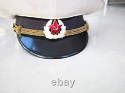 Casquette à visière d'officier de marine russe vintage de l'URSS, Union soviétique