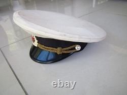 Casquette à visière d'officier de marine russe vintage de l'URSS, Union soviétique