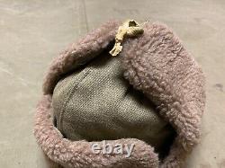 Casquette d'hiver Ushanka soviétique russe M1935 de la Seconde Guerre mondiale - Taille Large 3, 58-59