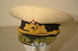 Casquette de Visière Blanche d'Amiral Soviétique Russe de l'URSS de l'Ère de la Guerre Froide 59