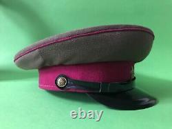 Casquette vintage soviétique (russe URSS) avec piping framboise de type WWII (taille 58,5)