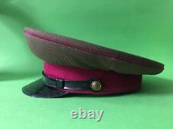 Casquette vintage soviétique (russe URSS) avec piping framboise de type WWII (taille 58,5)