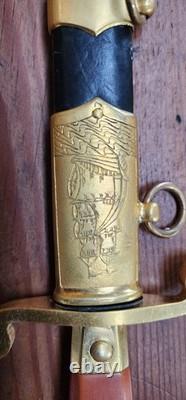 Ceinture de cérémonie de sabre des officiers de la marine soviétique originale URSS russe 1954