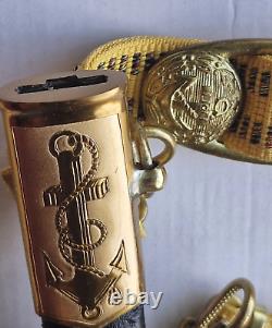 Ceinture de cérémonie des officiers de la marine soviétique originale Dague URSS russe