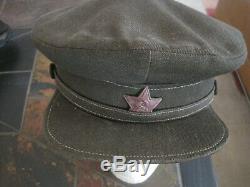Chapeau Original De Commandant Russe / Casque De Commissaire De La Deuxième Guerre Mondiale Russe Daté De 1942