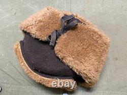 Chapeau Ushanka d'hiver soviétique russe de la Seconde Guerre mondiale M1935 & étoile - taille large 3, 58-59