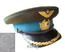 Chapeau cérémonial en tissu d'officier de l'armée de l'aviation soviétique russe de collection de 1954