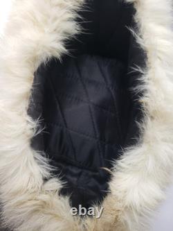 Chapeau d'hiver soviétique ukrainien vintage ushanka blanc URSS chapeau en fourrure russe avec rabats d'oreilles