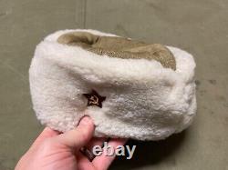 Chapeau d'hiver ushanka soviétique russe M1931 de la Seconde Guerre mondiale & étoile - taille grande, 4 59