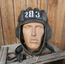 Chapeau de tankiste de l'armée soviétique original TSH 3 URSS russe