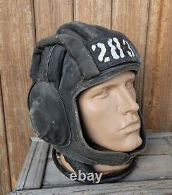 Chapeau de tankiste de l'armée soviétique original TSH 3 URSS russe