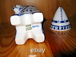 Chiens de l'espace Belka et Strelka, porcelaine de Gzhel, pichet de fusée, Gagarine, URSS soviétique russe