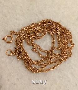 Collier en chaîne tressée en or rose 14k 583 soviétique vintage NWOT URSS russe 5,7g