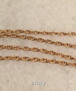 Collier en chaîne tressée en or rose 14k 583 soviétique vintage NWOT URSS russe 5,7g