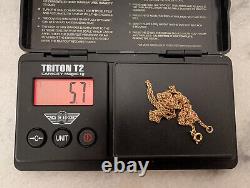 Collier en chaîne tressée en or rose 14k 583 soviétique vintage NWOT URSS russe 5,7g