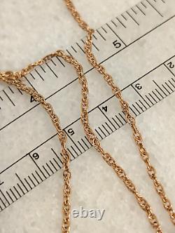 Collier en chaîne tressée en or rose 14k 583 soviétique vintage NWOT URSS russe 5,7g