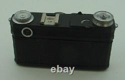 Copie Soviétique Russe De Contax Iia Zeissis Ikon Caméra Noire Avec Sonnar Lens Exc