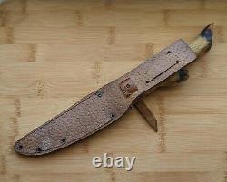 Couteau de chasse vintage en acier inoxydable avec manche en sabot de cerf de l'URSS soviétique russe