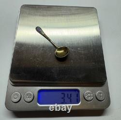 Cuillère à sel en argent 875 émaillé soviétique russe Miniature vintage collectionnable URSS