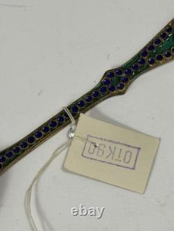 Cuillère en émail en argent soviétique vintage 916 Cloisonné cuillère à confiture 53g URSS boîte