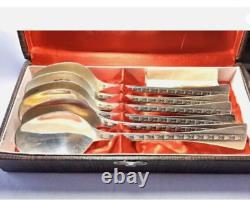 Cuillère vintage en argent sterling 916, ensemble soviétique russe URSS de 6 pièces