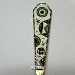 Cuillères en émail vintage Leningrad 875 en argent russe / soviétique lot de 4