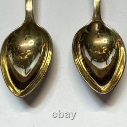 Cuillères en émail vintage Leningrad 875 en argent russe / soviétique lot de 4
