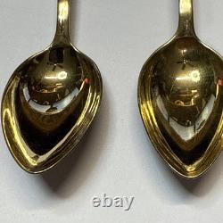 Cuillères en émail vintage Leningrad 875 en argent russe / soviétique lot de 4