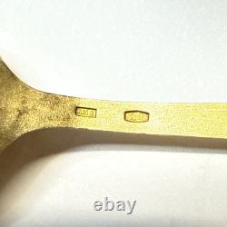 Cuillères en émail vintage Leningrad 875 en argent russe / soviétique lot de 4