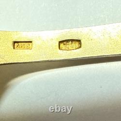 Cuillères en émail vintage Leningrad 875 en argent russe / soviétique lot de 4